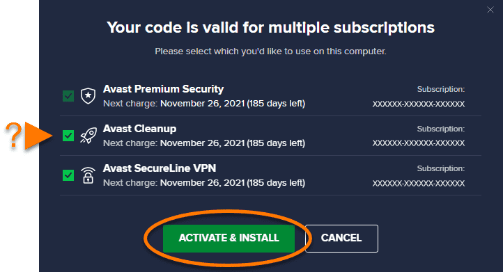 Activating an Avast Premium Security License Key subscription